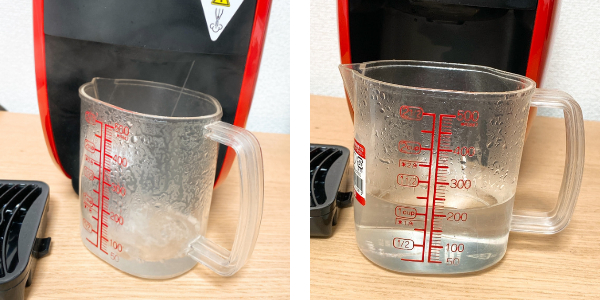 ネスカフェバリスタの使い方:すすぎのお湯がでてきたところ