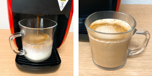 バリスタでアレンジ:カフェラテを淹れる